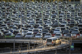 Full car park P2, at Cologne-Bonn Airport, North Rhine-Westphalia, Germany, Europe