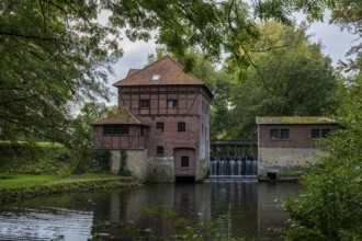 Brüningmühle, old watermill on the Vechte, Schöppingen, Münsterland, North Rhine-Westphalia,