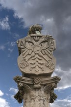 Lion fountain from the Renaissance period 1557, the lion holds a shield with the double-headed