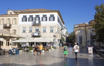 Syntagma Square in Nafplio, Argolis, Peloponnese, Greece, Europe