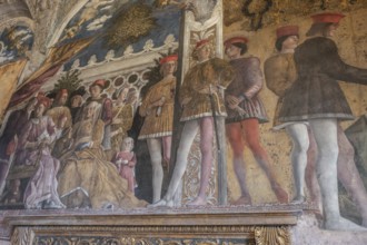 Camera degli Sposi, fresco by Andrea Mantegna, Palazzo Ducale, Mantua, Italy, Europe