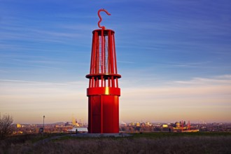 Artwork Geleucht, artist Otto Piene, Rheinpreussen slagheap, Moers, Ruhr area, North