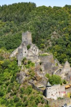 Manderscheid castles, Oberburg and Niederburg, Manderscheid, Eifel, Rhineland-Palatinate. Germany