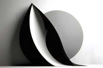 AI generated digital art canvas that comes alive with a fusion of geometric shapes in black and