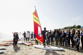 Surf school, Wyk, Föhr, North Frisian Islands, North Frisia, Schleswig-Holstein, Germany, Europe