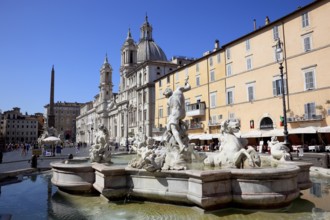 Fountain of Neptune, Fontana del Nettuno, Church of Sant'Agnese in Agone, Piazza Navona, Parione