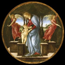 Virgin and Child with Two Angels (1485-95), Virgin and Child with Two Angels, Painting by Sandro