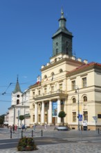 Classicist town hall with magnificent tower and columns, Town hall, Lublin, Poland, Europe