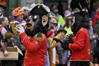 Guggenmusik at the carnival parade of the Wey guild on Rose Monday, Güdismäntig, Lucerne Carnival