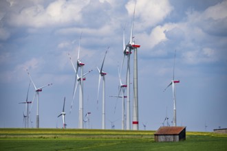 Wind farm near Marsberg, Nordex wind turbines, Hochsauerlandkreis, North Rhine-Westphalia, Germany,