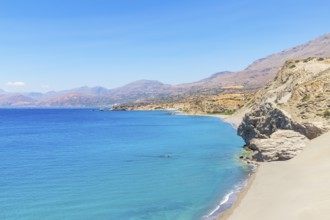 View of Agios Pavlos beach and coastline, Agios Pavlos, Southern Crete, Crete, Greek Islands,