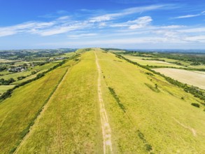 Ballard Cliff over Studland from a drone, Jurassic Coast, Dorset Coast, Poole, England, United