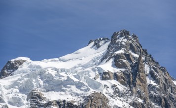 High alpine mountain landscape, summit of Mont Maudit, Chamonix, Haute-Savoie, France, Europe