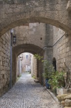 Medieval alley, UNESCO World Heritage Site, Old Town, Rhodes Town, Rhodes, Dodecanese archipelago,