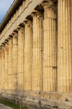 Doric colonnade of the Temple of Hephaestus, Ancient Agora of Athens, Greece, Europe