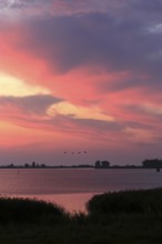 Evening sky at the Baltic Sea near Peenemünde, September, Mecklenburg-Western Pomerania, Germany,