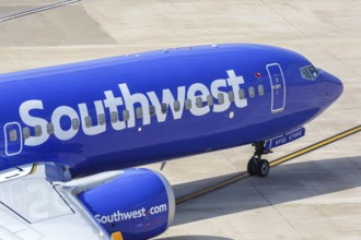 A Boeing 737-8 MAX aircraft of Southwest Airlines with the registration number N8732S at Dallas