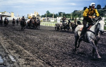 Calgary Exhibition and Stampede, Canada in the late 1970s or early 1980s Chuckwagon Race