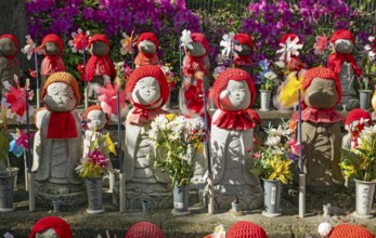 Jizo statues at the Garden of Unborn Children, Zoj-ji temple, Tokyo, Japan, Asia