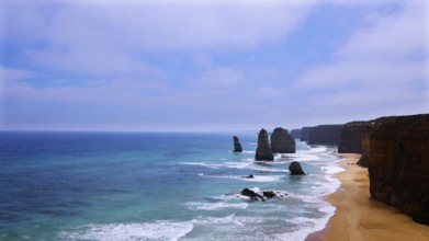 Twelve Apostles national park landscape in Australia near Melbourne, Razorback and Loch Ard Gorge