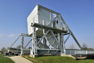 The original Benouville Bridge in the Pegasus Museum near Ouistreham, Normandy, France, Europe