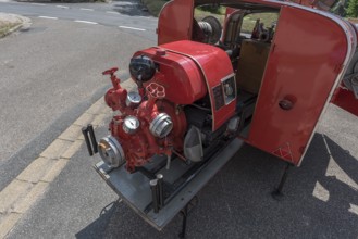 Pump of a fire engine from the 1960s, Herpersdorf, Middle Franconia, Bavaria, Germany, Europe