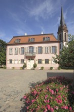 Prinz Georg Palais in Rococo style with the tower of the St. Elisabeth Church in the Prinz Georg