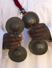 Morocco, traditional musicians with instruments, Pigeons du Sable group, Merzouga, Erg Chebbi