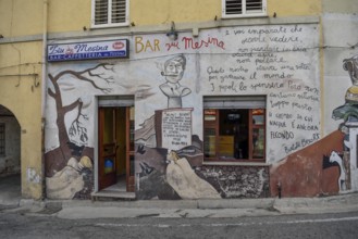 Mural on Ziu Mesina Bar, fight against Baader-Meinhof Gang, Red Army Fraction, Chancellor Helmut