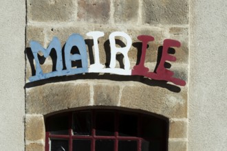 French city hall (mairie) in a village, Puy de Dome, Auvergne Rhone Alpes, France, Europe