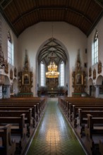 Interior photograph of nave, altar and apse, St. John's parish church, Rapperswil-Jona, Canton St.