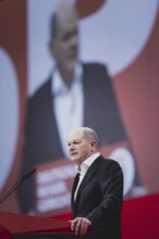 Olaf Scholz (SPD), Bundeskanzler, aufgenommen im Rahmen des Bundesparteitags der