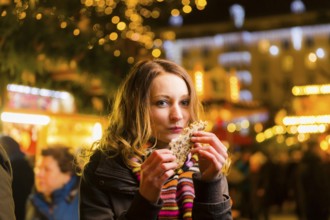 Young woman at the Striezelmarkt