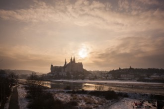 Winter atmosphere in Meissen with Albrechtsburg Castle