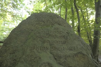 Memorial stone with inscription to Nassau local historian Christian Spielmann, Nassau, researcher,