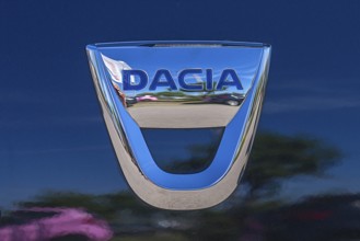 Logo of the car brand Dacia, car manufacturer Renault, Bavaria, Germany, Europe