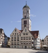 Bieberach on the market square with St Martin's Church Germany