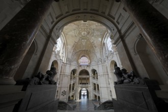 Neues Rathaus, interior view, Wilhelminian palace-like magnificent building in eclectic style,