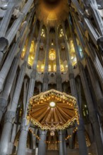 Interior of the Sagrada Família, Church of the Atonement of the Holy Family, architect Antoni