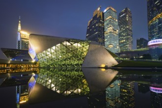 GUANGZHOU, CHINA, APRIL 27, 2018: Guangzhou Opera House designed by famous Iraqi architect