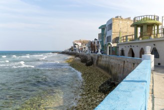 Coastal promenade walkway on east coast of Isla Mujeres, Caribbean Coast, Cancun, Quintana Roo,