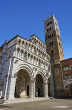 13th century Romanesque facade & Campinale of the Romanesque Cattedrale di San Martino, Duomo of