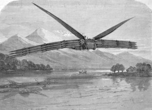 Aeronautical navigation device, Appareil de Navigation Aerienne, System Kaufmann, 1869, Historic,