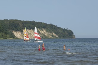 Sailing boats, Nordperd, Südstrand, Göhren, Rügen Island, Mecklenburg-Western Pomerania, Germany,