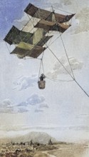 Observation kite, 1887, Germany, Historic, digitally restored reproduction of a 19th century