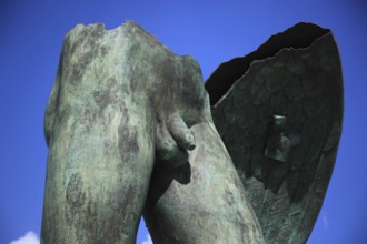 Sculptures by Igor Mitoray in Ravello in front of the Oscar Niemeyer Auditorium, Campania, Italy,