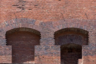 Detail of the masonry of the Congress Hall in the inner courtyard, unfinished National Socialist