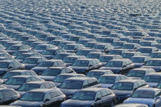 Large number of cars on assembly point, brand Audi, Germany, Europe