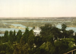 Askold's Tomb, Kiev, Russia, Ukraine, c. 1890, Historic, digitally enhanced reproduction of a