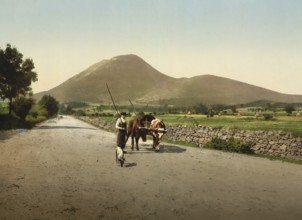 Le Puy de Dome, Clermont-Ferrand, France, c. 1890, Historic, digitally enhanced reproduction of a